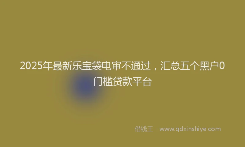 2025年最新乐宝袋电审不通过，汇总五个黑户0门槛贷款平台