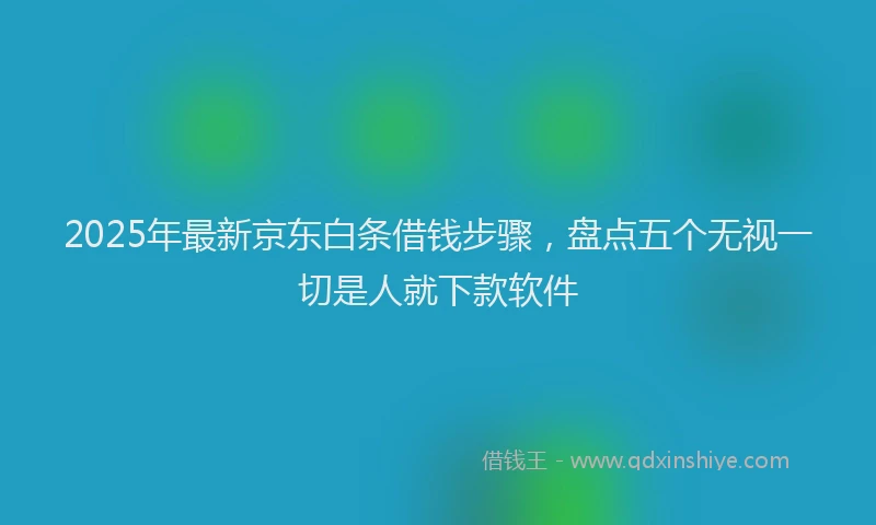 2025年最新京东白条借钱步骤，盘点五个无视一切是人就下款软件