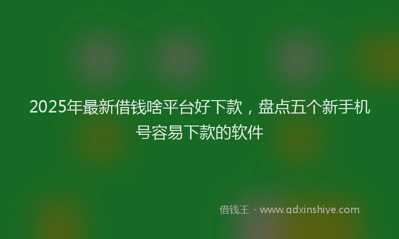 2025年最新借钱啥平台好下款，盘点五个新手机号容易下款的软件