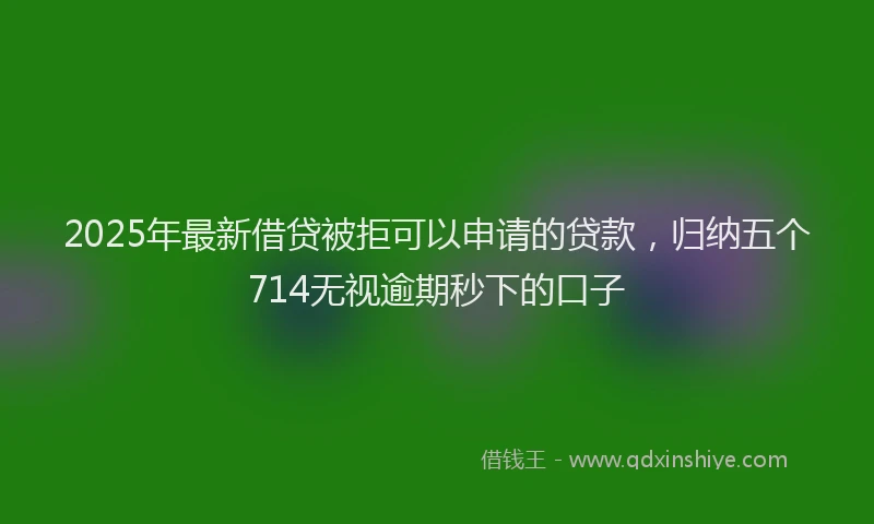 2025年最新借贷被拒可以申请的贷款，归纳五个714无视逾期秒下的口子