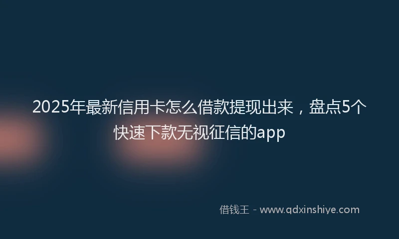 2025年最新信用卡怎么借款提现出来，盘点5个快速下款无视征信的app