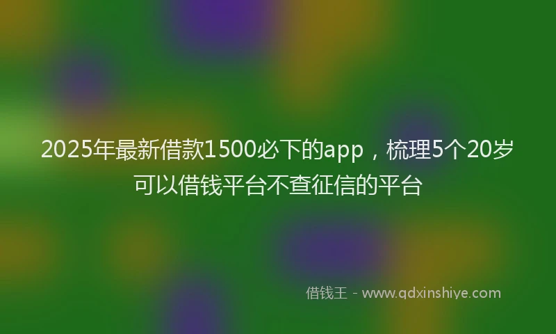 2025年最新借款1500必下的app，梳理5个20岁可以借钱平台不查征信的平台