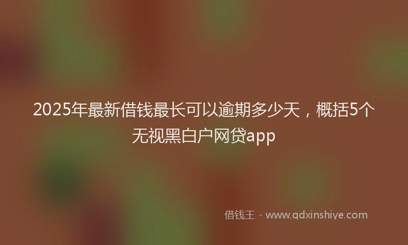 2025年最新借钱最长可以逾期多少天，概括5个无视黑白户网贷app