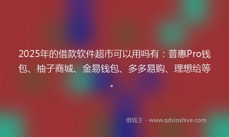 2025年的借款软件超市可以用吗有：普惠Pro钱包、柚子商城、金易钱包、多多易购、理想给等。