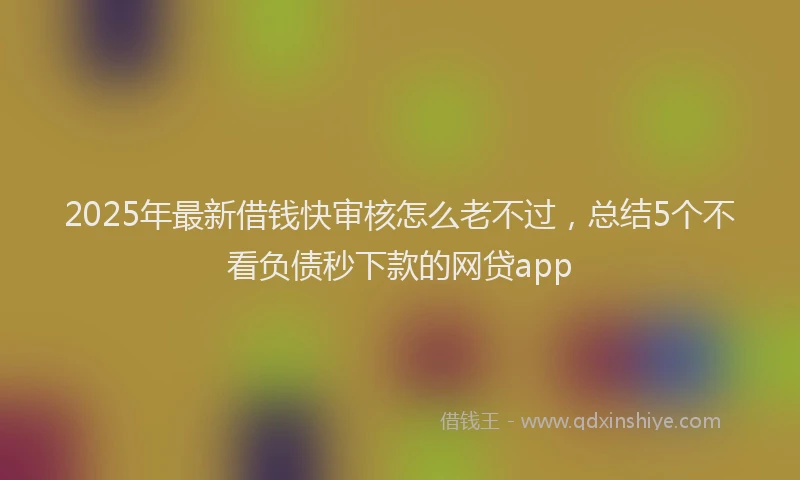 2025年最新借钱快审核怎么老不过，总结5个不看负债秒下款的网贷app