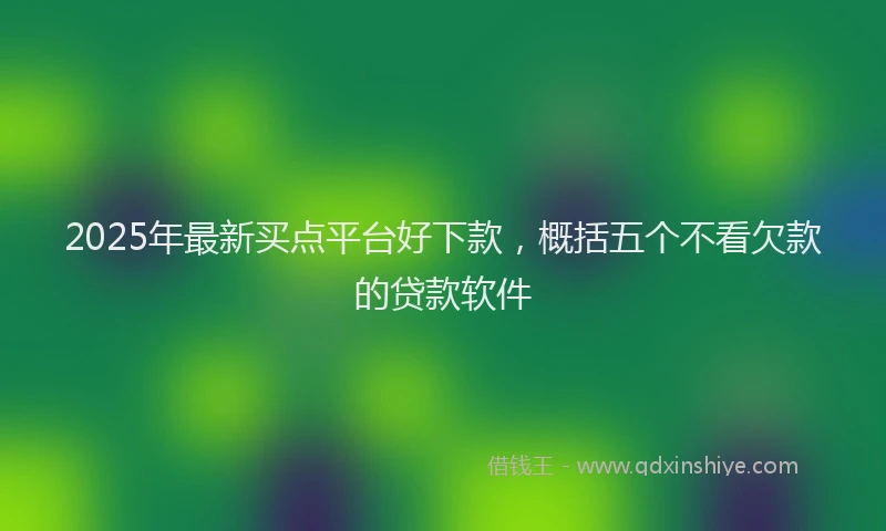 2025年最新买点平台好下款，概括五个不看欠款的贷款软件