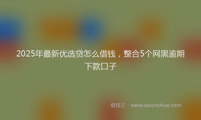 2025年最新优选贷怎么借钱，整合5个网黑逾期下款口子
