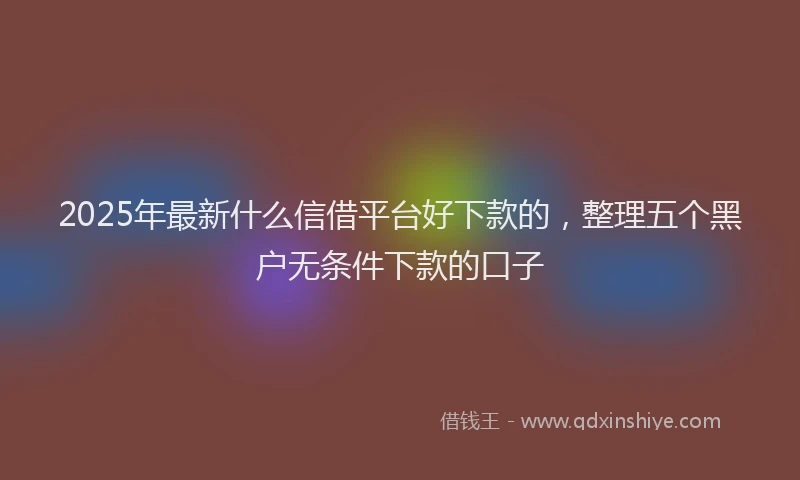 2025年最新什么信借平台好下款的，整理五个黑户无条件下款的口子