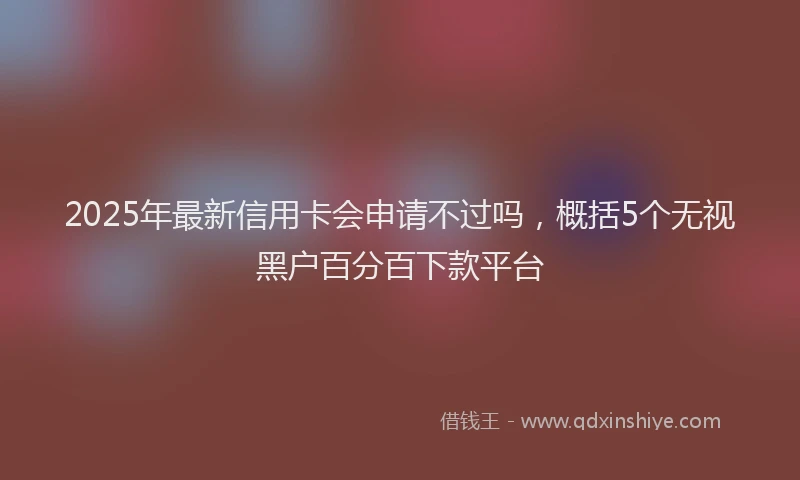 2025年最新信用卡会申请不过吗，概括5个无视黑户百分百下款平台