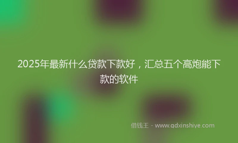 2025年最新什么贷款下款好，汇总五个高炮能下款的软件