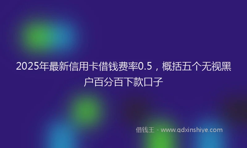 2025年最新信用卡借钱费率0.5，概括五个无视黑户百分百下款口子