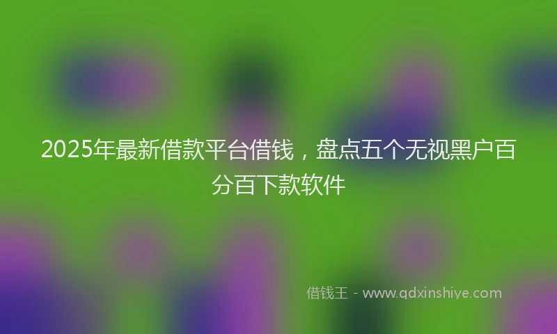 2025年最新借款平台借钱，盘点五个无视黑户百分百下款软件