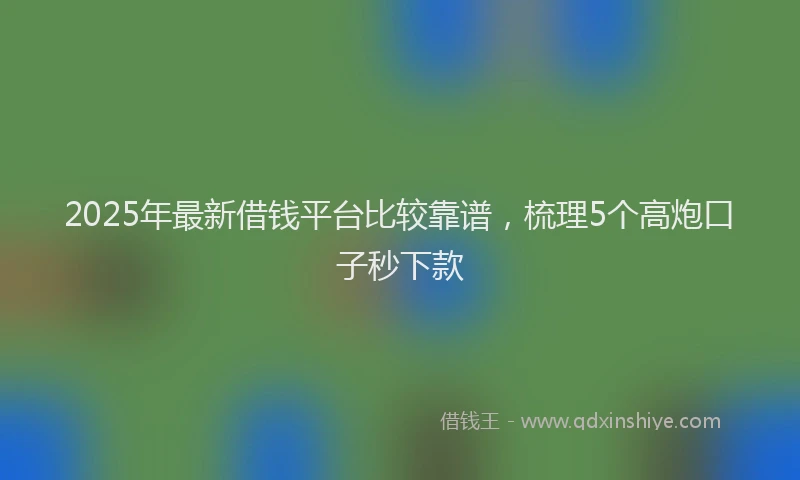 2025年最新借钱平台比较靠谱，梳理5个高炮口子秒下款