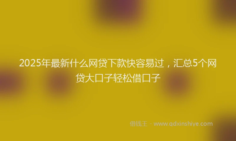 2025年最新什么网贷下款快容易过，汇总5个网贷大口子轻松借口子