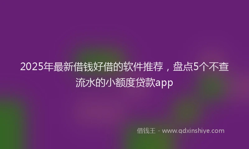 2025年最新借钱好借的软件推荐，盘点5个不查流水的小额度贷款app