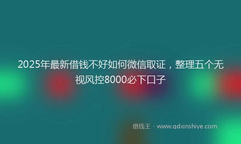 2025年最新借钱不好如何微信取证，整理五个无视风控8000必下口子