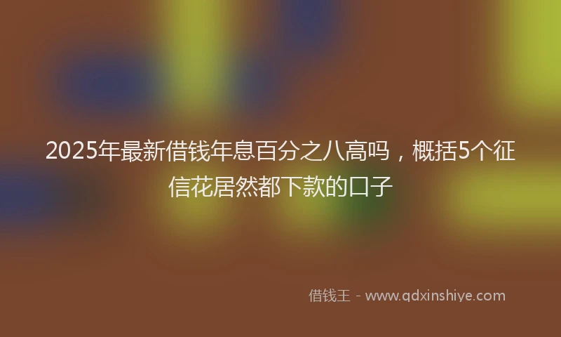2025年最新借钱年息百分之八高吗，概括5个征信花居然都下款的口子