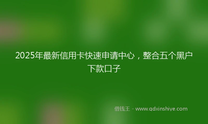 2025年最新信用卡快速申请中心，整合五个黑户下款口子