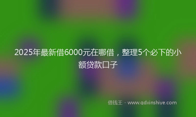 2025年最新借6000元在哪借，整理5个必下的小额贷款口子