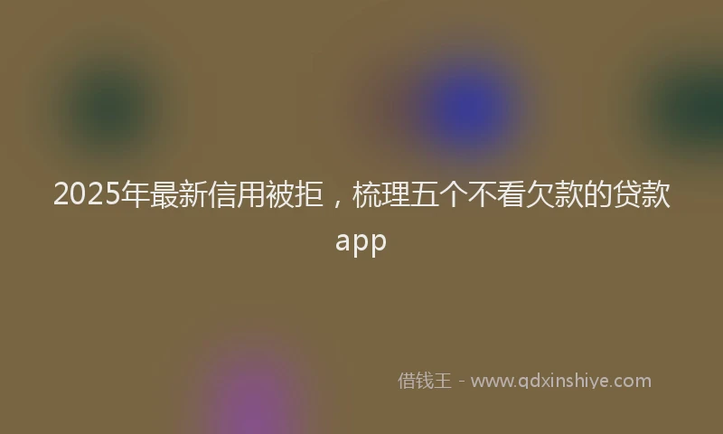 2025年最新信用被拒，梳理五个不看欠款的贷款app