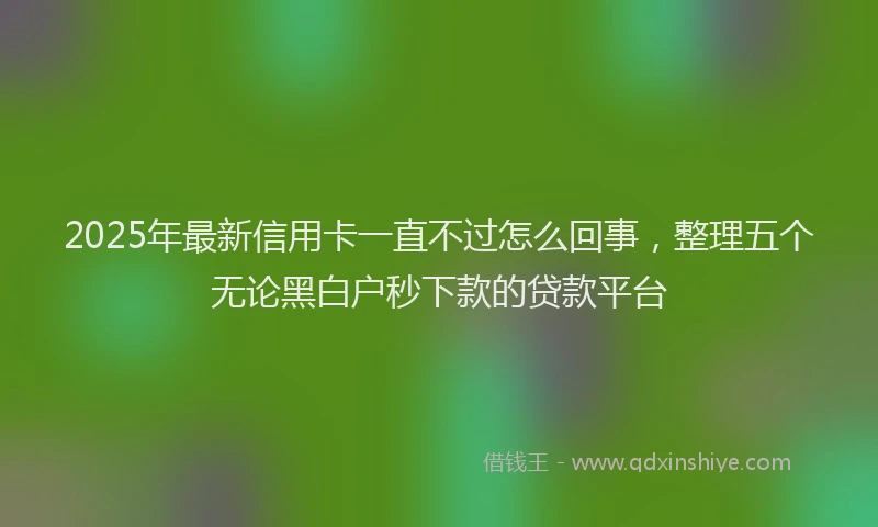 2025年最新信用卡一直不过怎么回事，整理五个无论黑白户秒下款的贷款平台