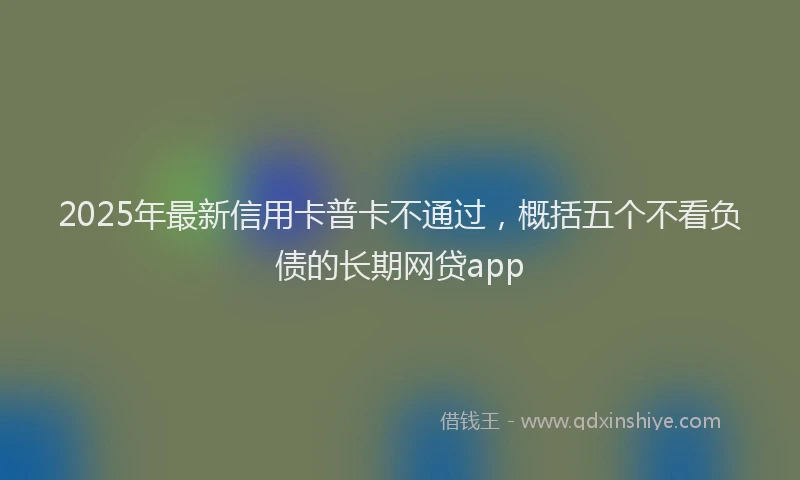 2025年最新信用卡普卡不通过，概括五个不看负债的长期网贷app