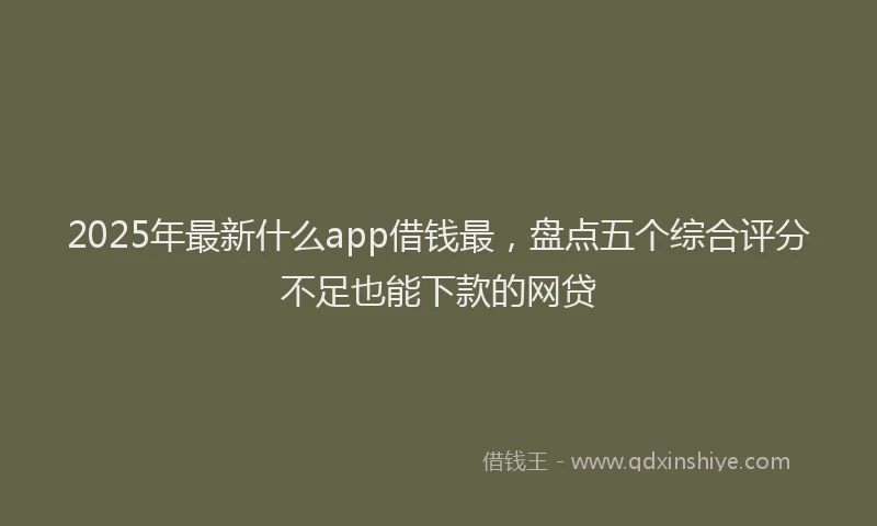 2025年最新什么app借钱最，盘点五个综合评分不足也能下款的网贷