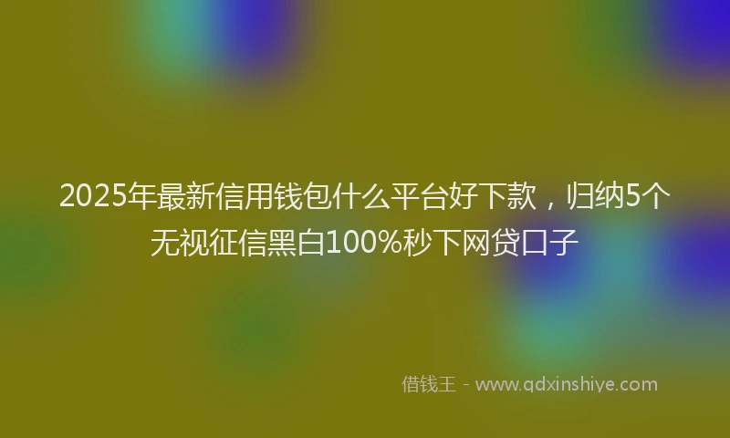 2025年最新信用钱包什么平台好下款，归纳5个无视征信黑白100%秒下网贷口子
