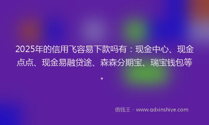 2025年的信用飞容易下款吗有：现金中心、现金点点、现金易融贷途、森森分期宝、瑞宝钱包等。