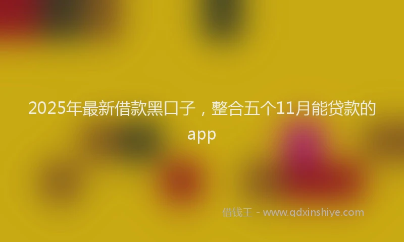 2025年最新借款黑口子，整合五个11月能贷款的app