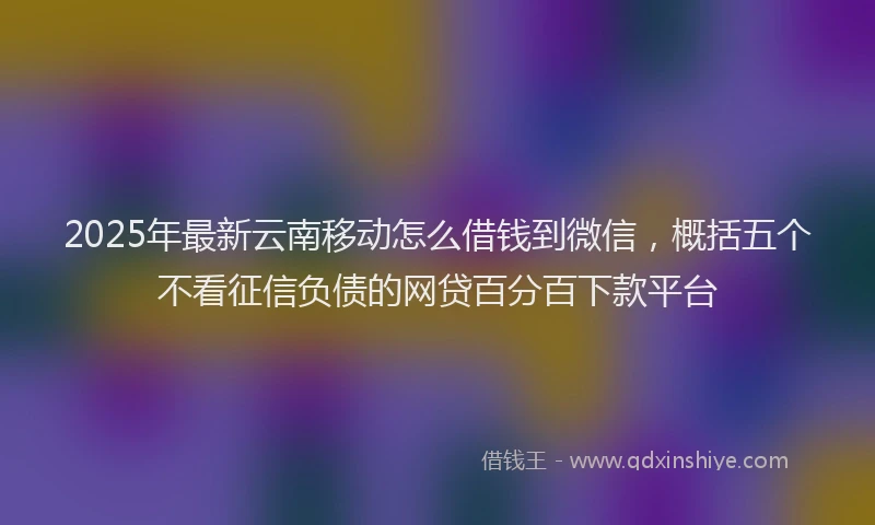 2025年最新云南移动怎么借钱到微信，概括五个不看征信负债的网贷百分百下款平台