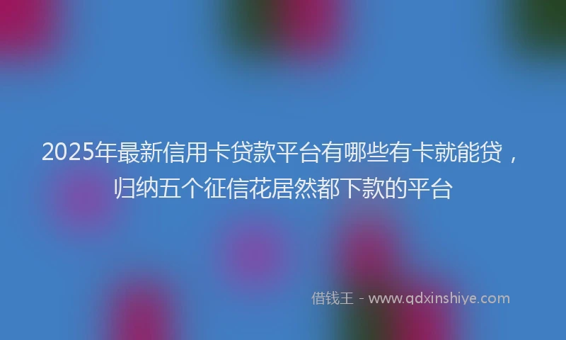 2025年最新信用卡贷款平台有哪些有卡就能贷，归纳五个征信花居然都下款的平台