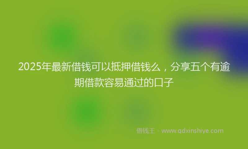 2025年最新借钱可以抵押借钱么，分享五个有逾期借款容易通过的口子