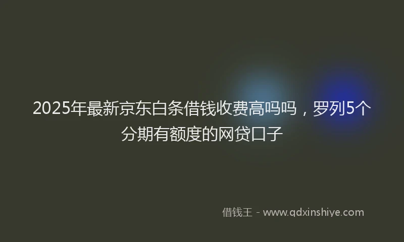 2025年最新京东白条借钱收费高吗吗，罗列5个分期有额度的网贷口子