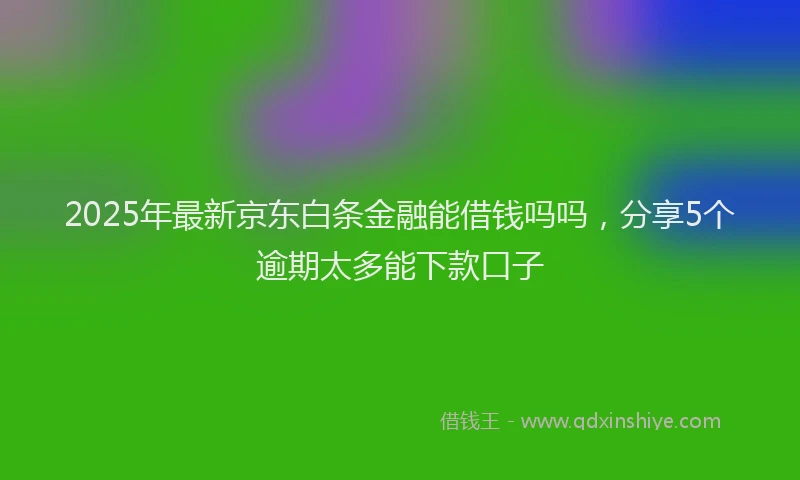 2025年最新京东白条金融能借钱吗吗，分享5个逾期太多能下款口子