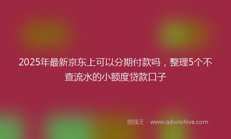 2025年最新京东上可以分期付款吗，整理5个不查流水的小额度贷款口子