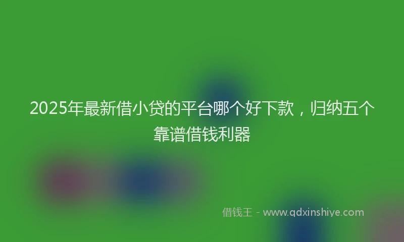 2025年最新借小贷的平台哪个好下款，归纳五个靠谱借钱利器