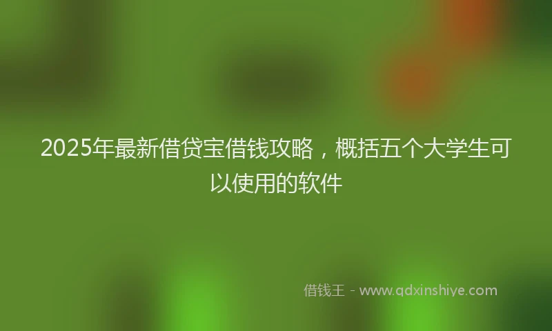 2025年最新借贷宝借钱攻略，概括五个大学生可以使用的软件
