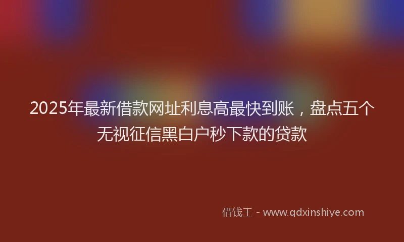 2025年最新借款网址利息高最快到账，盘点五个无视征信黑白户秒下款的贷款