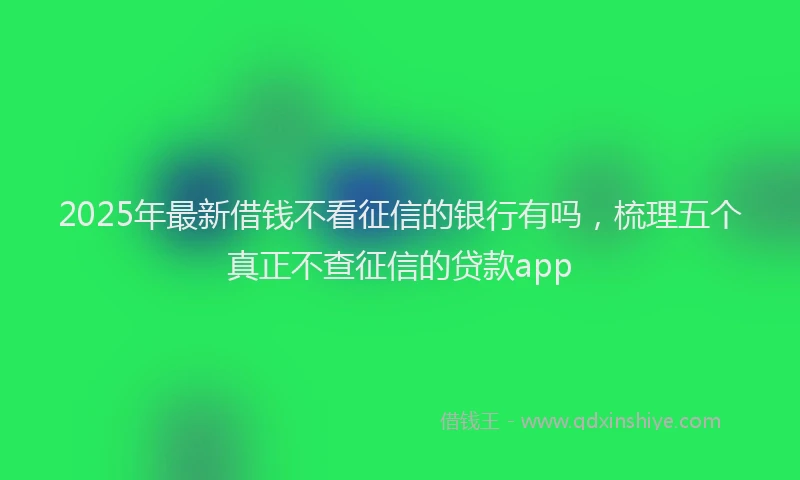2025年最新借钱不看征信的银行有吗，梳理五个真正不查征信的贷款app