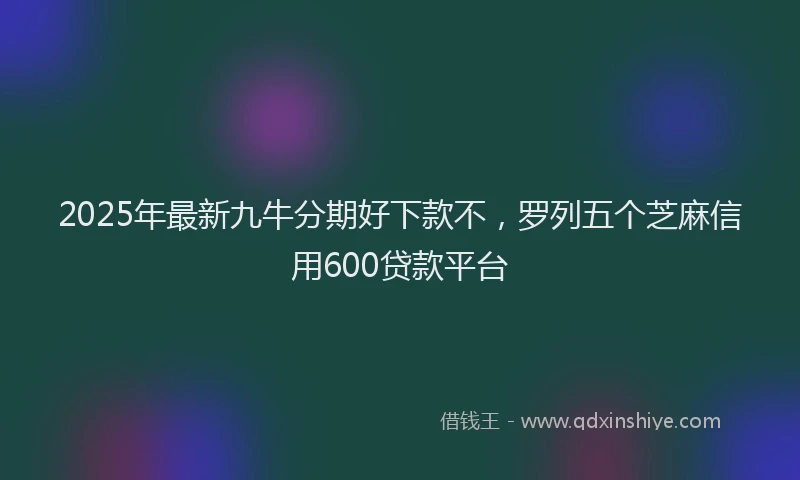 2025年最新九牛分期好下款不，罗列五个芝麻信用600贷款平台