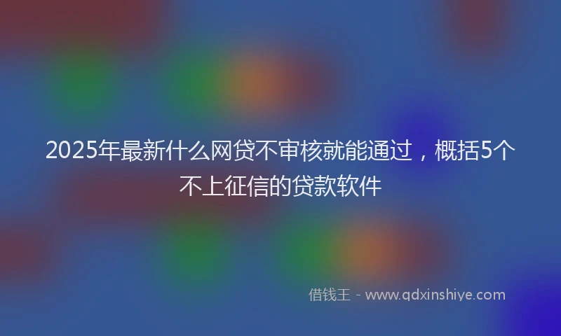 2025年最新什么网贷不审核就能通过，概括5个不上征信的贷款软件