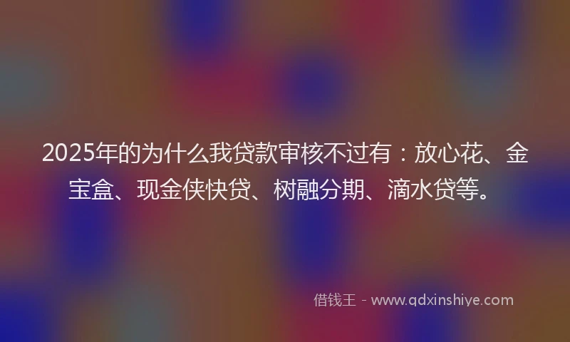2025年的为什么我贷款审核不过有：放心花、金宝盒、现金侠快贷、树融分期、滴水贷等。