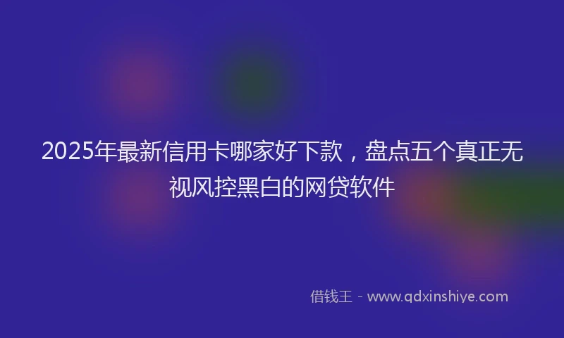 2025年最新信用卡哪家好下款，盘点五个真正无视风控黑白的网贷软件