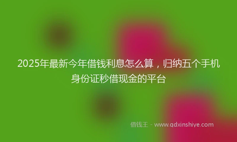 2025年最新今年借钱利息怎么算，归纳五个手机身份证秒借现金的平台