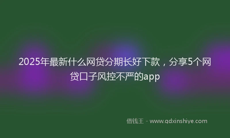 2025年最新什么网贷分期长好下款，分享5个网贷口子风控不严的app