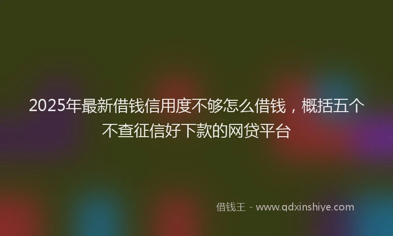 2025年最新借钱信用度不够怎么借钱，概括五个不查征信好下款的网贷平台