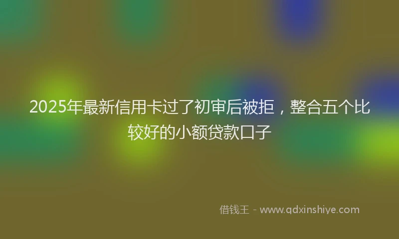 2025年最新信用卡过了初审后被拒，整合五个比较好的小额贷款口子