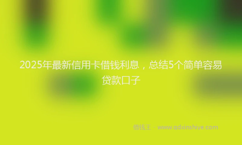 2025年最新信用卡借钱利息，总结5个简单容易贷款口子