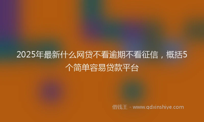 2025年最新什么网贷不看逾期不看征信，概括5个简单容易贷款平台